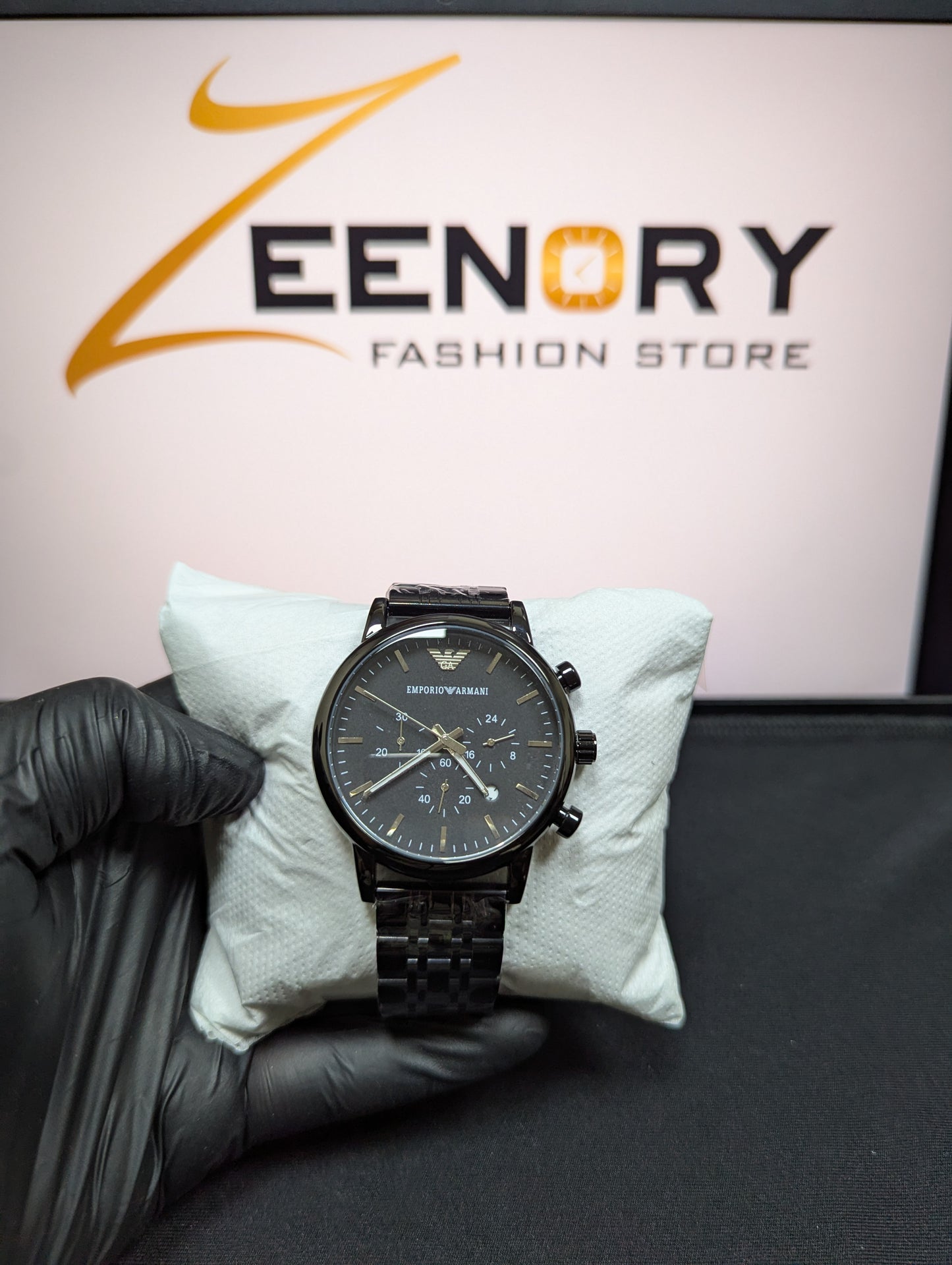 Emporio Armani Classic Black Chronograph Watch
