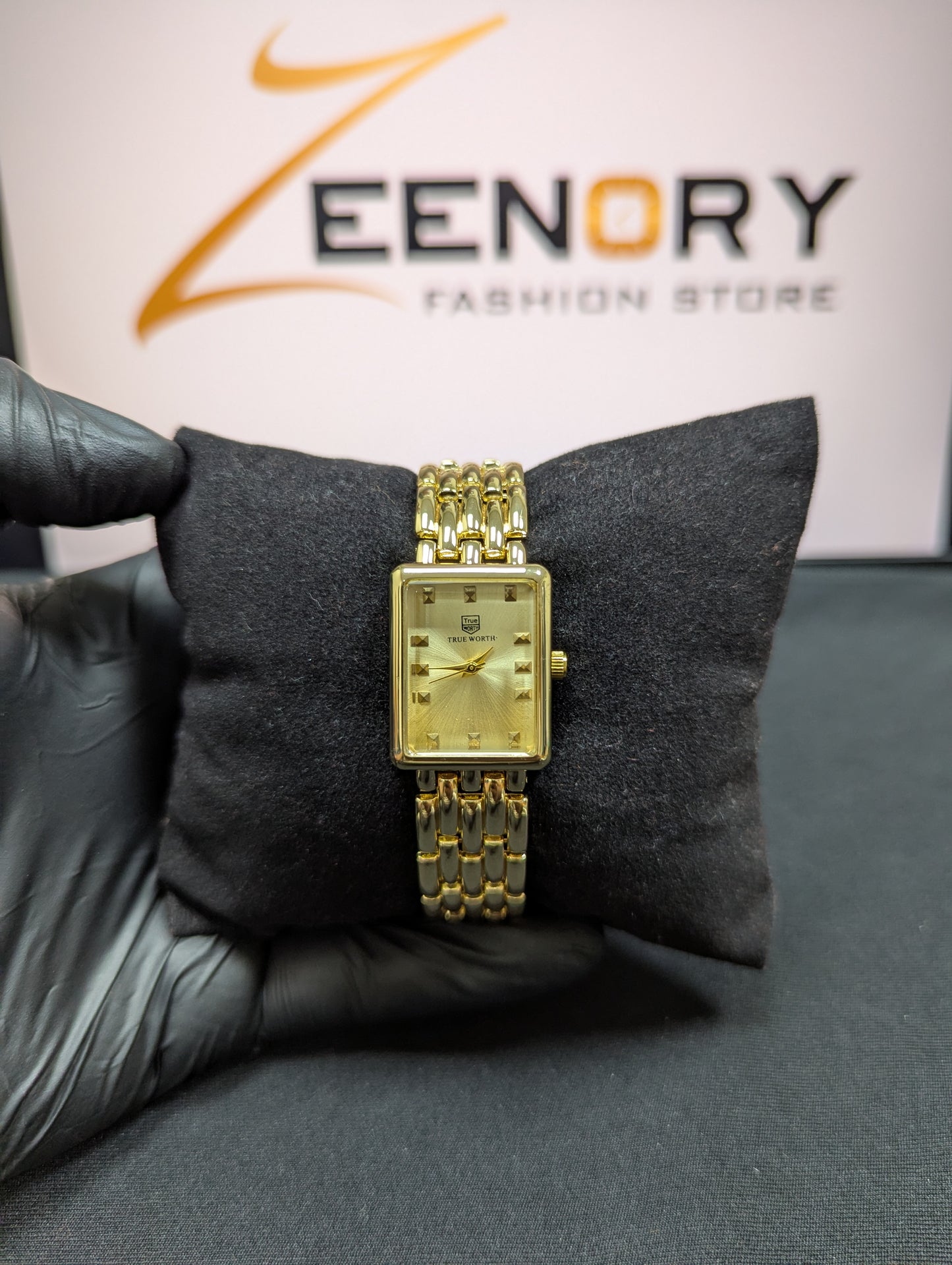 TRUE WORTH Rectangular Dial Watch