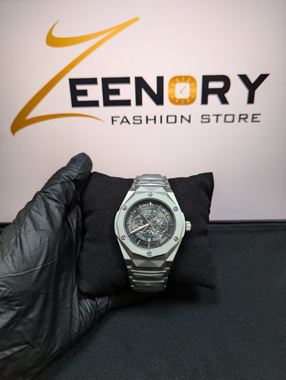 Hublot Luxury Skeleton Watch – Matte Steel Finish