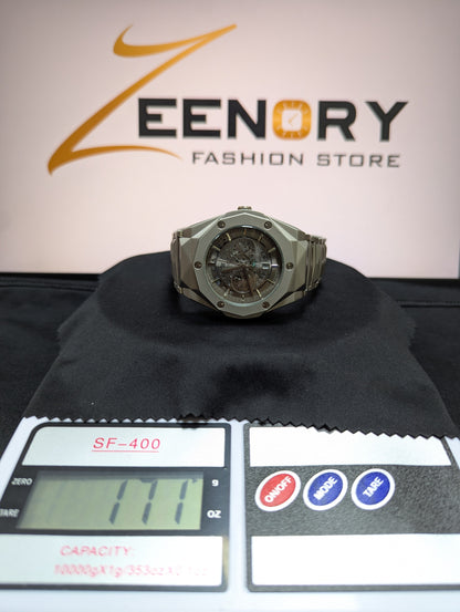 Hublot Luxury Skeleton Watch – Matte Steel Finish